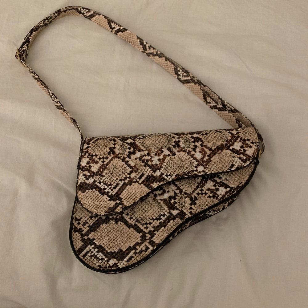 SHEIN Snake Print Saddle Bag